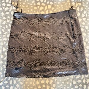White House Black Market Black Sequin Mini Skirt